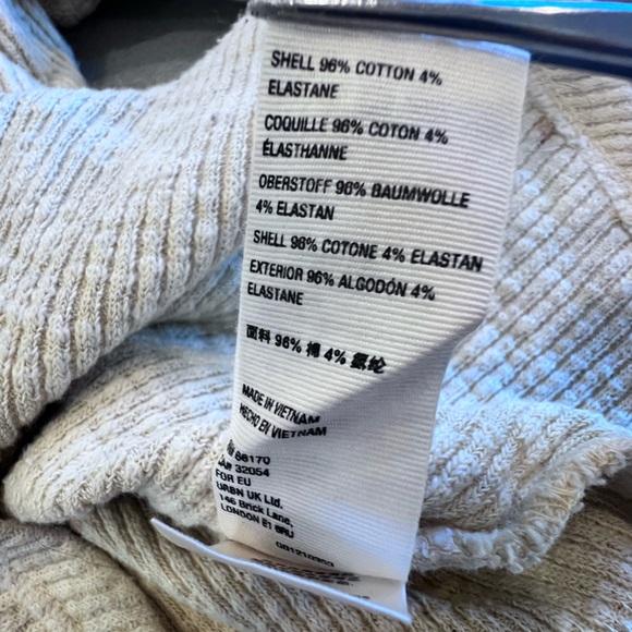 Free People Cream Lace Button Come on Over Stretch Henley Sz Large (Sm/Med) - Picture 10 of 16